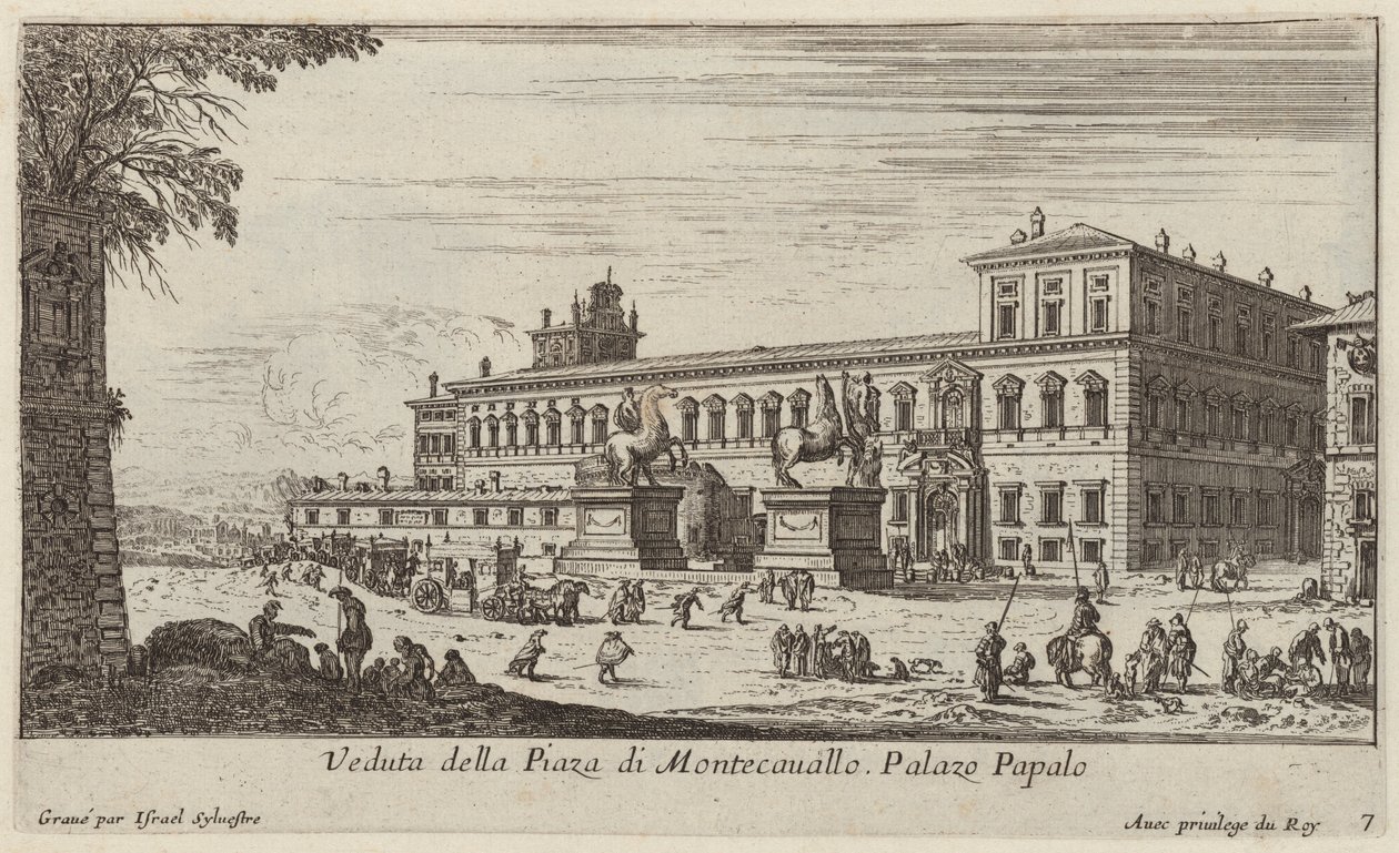 Widok na Piazza di Montecavallo autorstwa Israël Silvestre