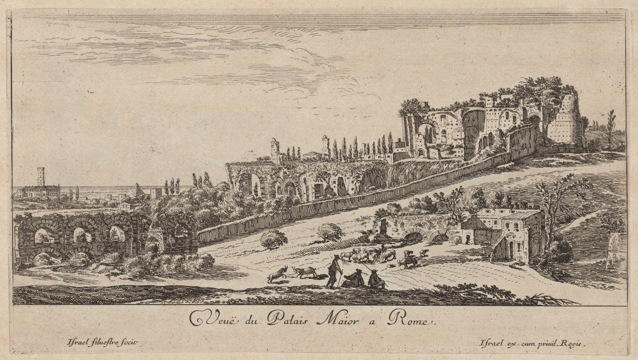 Widok na Palazzo Maior w Rzymie autorstwa Israël Silvestre