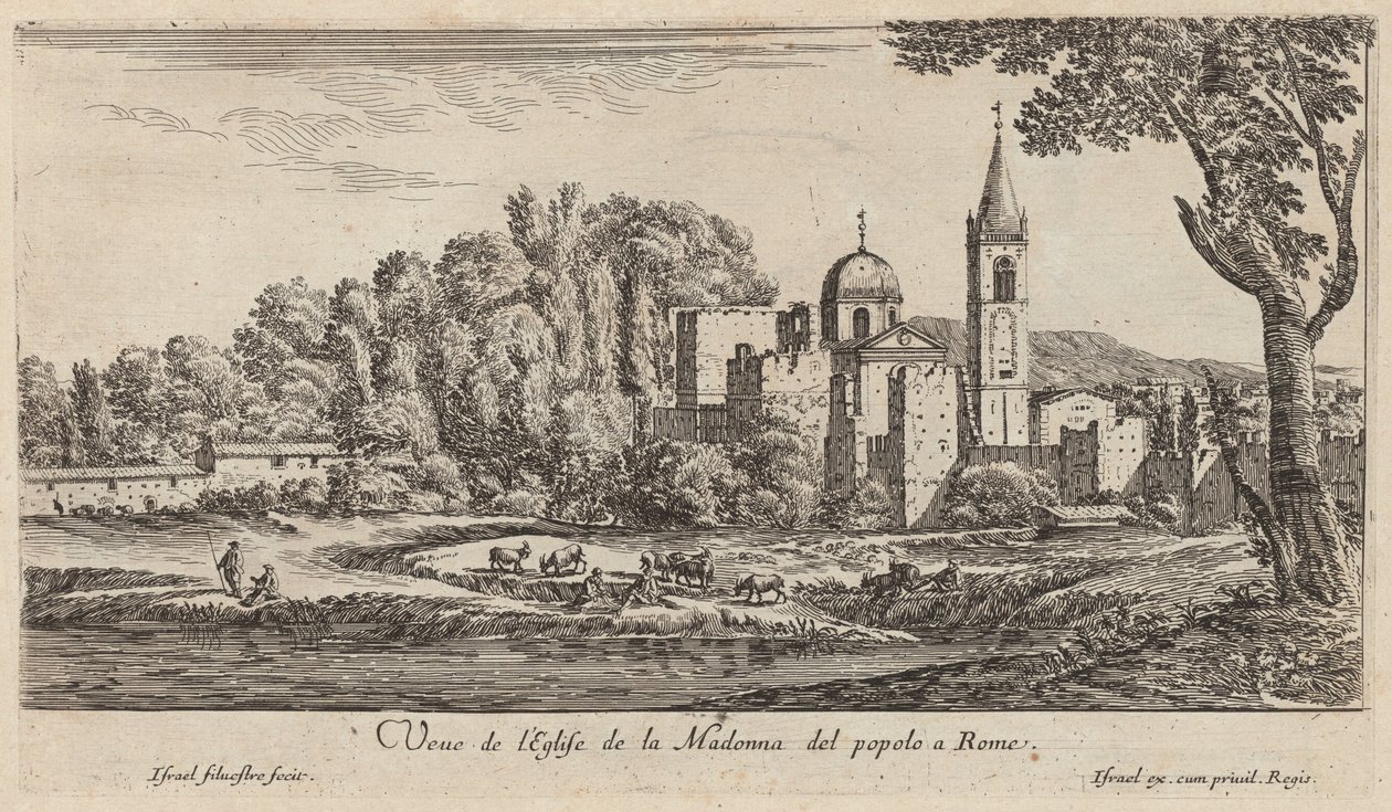Widok kościoła Madonna del Popolo w Rzymie autorstwa Israël Silvestre