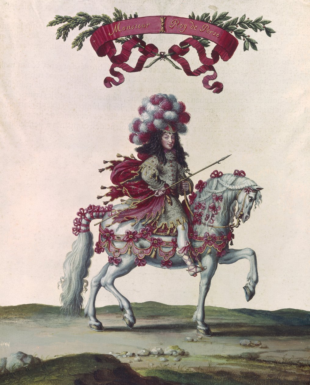 Filip I (1640-1701) Książę Orleanu jako król Persji, część karuzeli podarowanej przez Ludwika XIV (1638-1715) przed Tuileries, 5 czerwca 1662 autorstwa Israël Silvestre the Younger