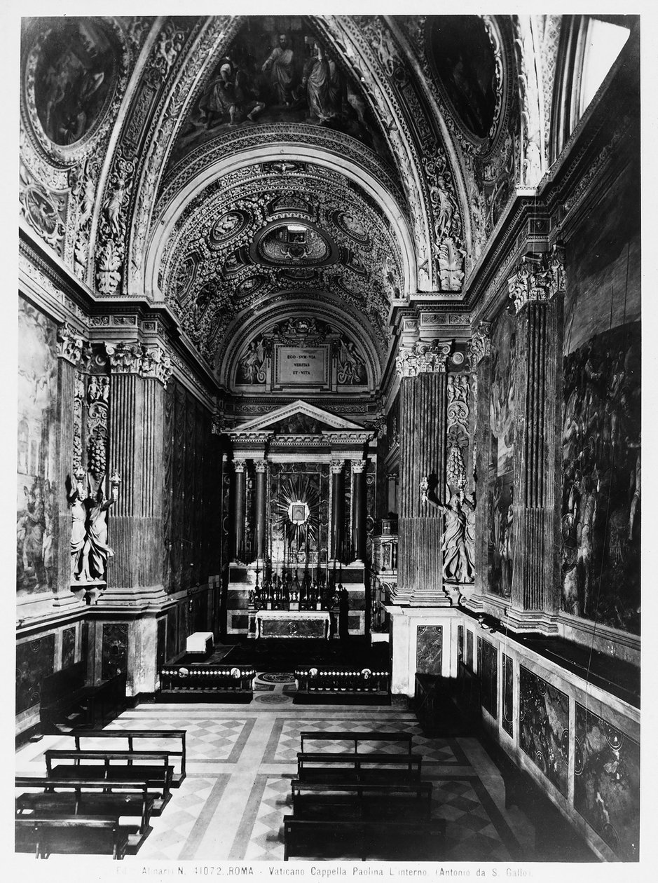 Wnętrze kaplicy Paolina, Watykan, Rzym autorstwa Italian Photographer