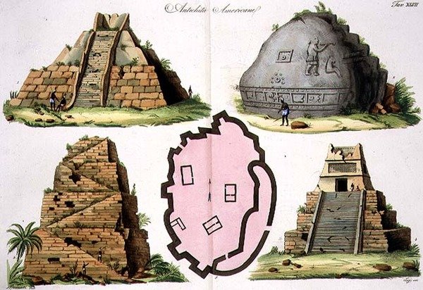 Starożytności Ameryki Środkowej, tablica 47 z Historii Narodów (akwatinta) (szczegóły patrz 94495-96) autorstwa Italian School