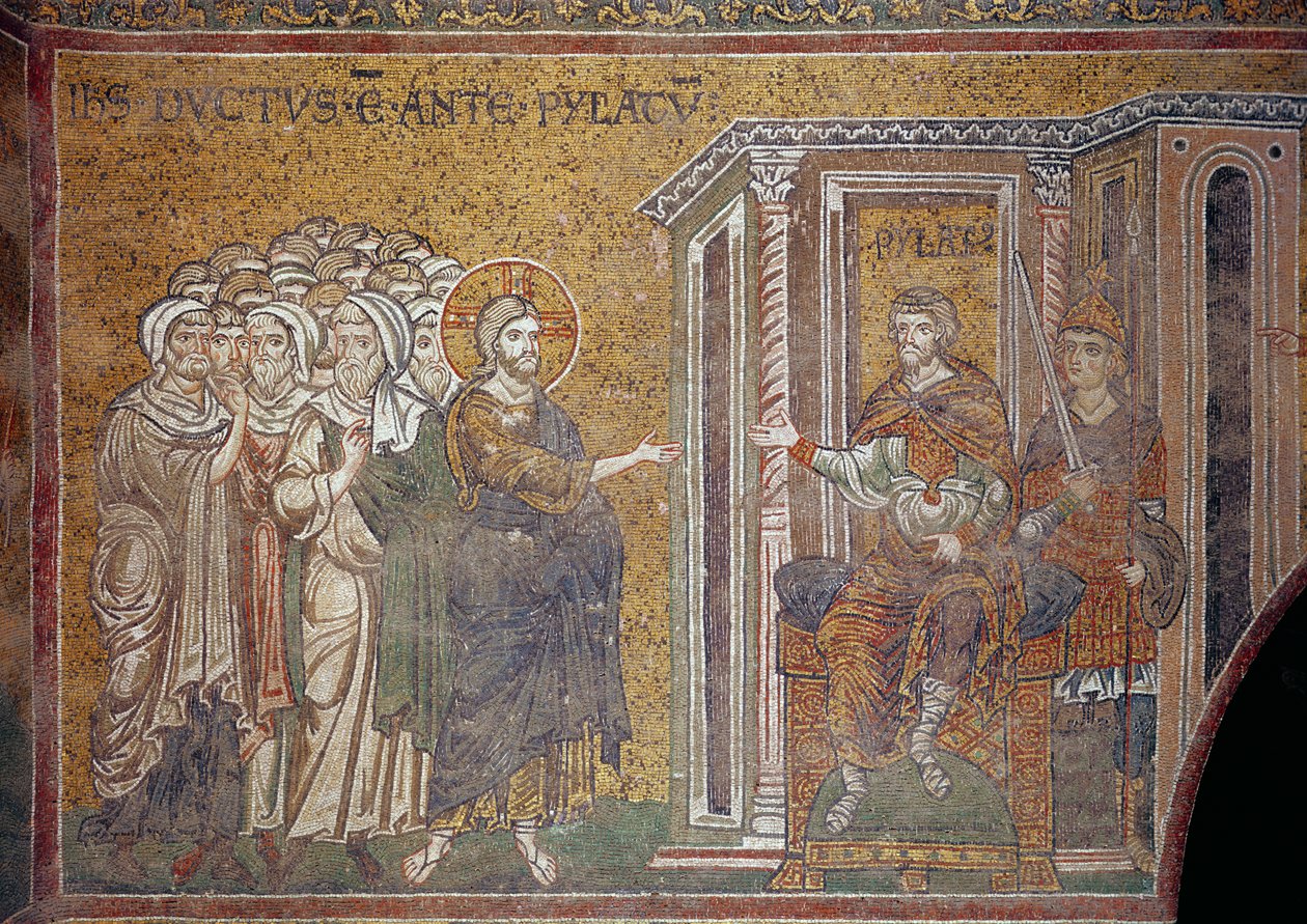 Chrystus przed Piłatem (mozaika) autorstwa Italian School