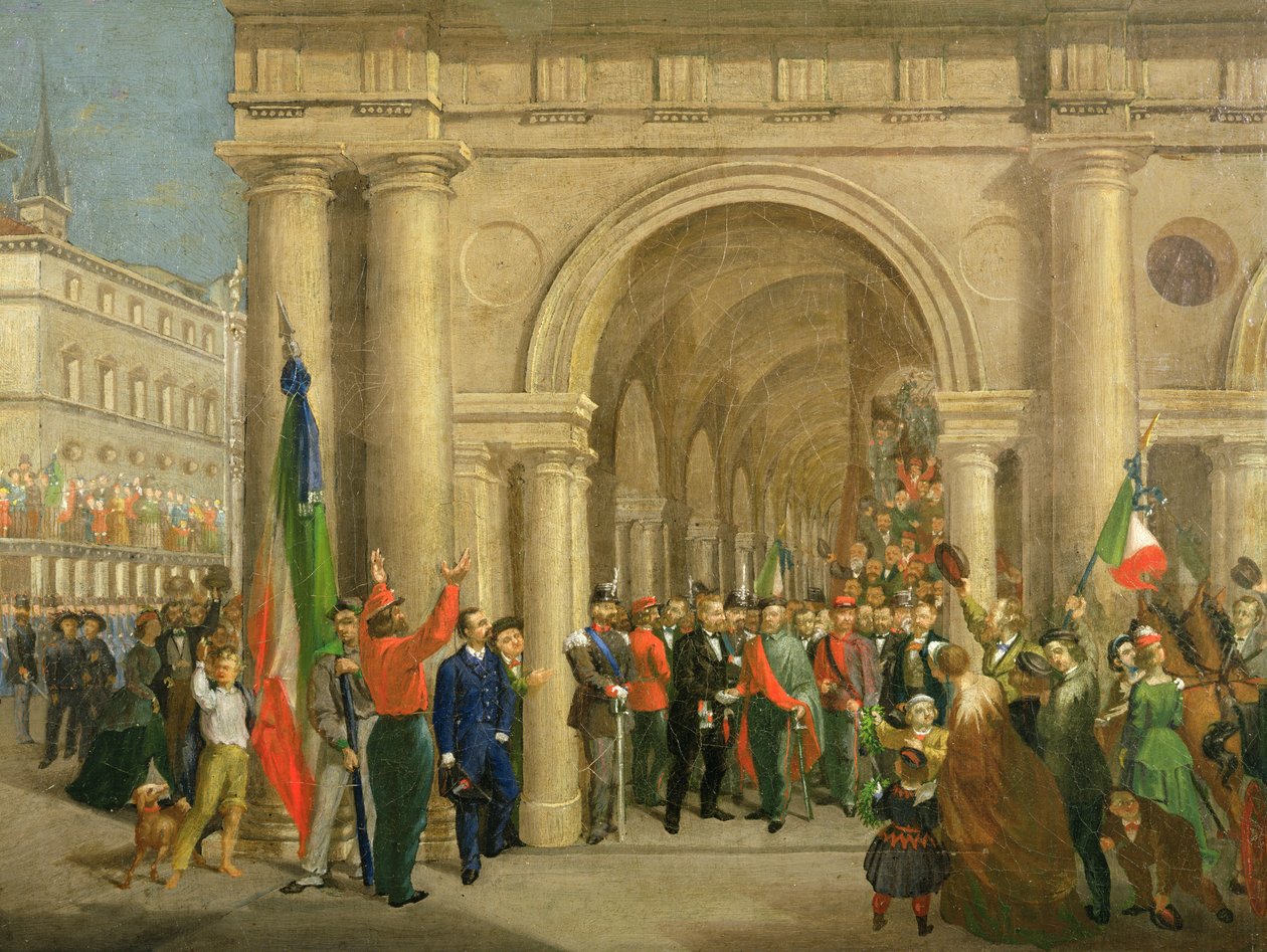 Giuseppe Garibaldi w Vicenzy, 7 marca 1867 r. autorstwa Italian School