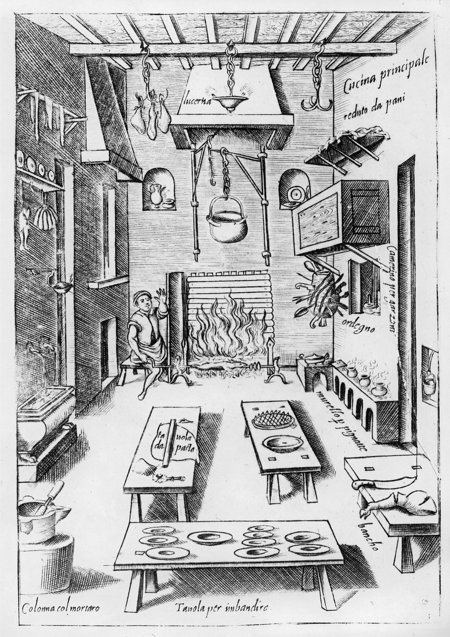 Wnętrze kuchni autorstwa Italian School