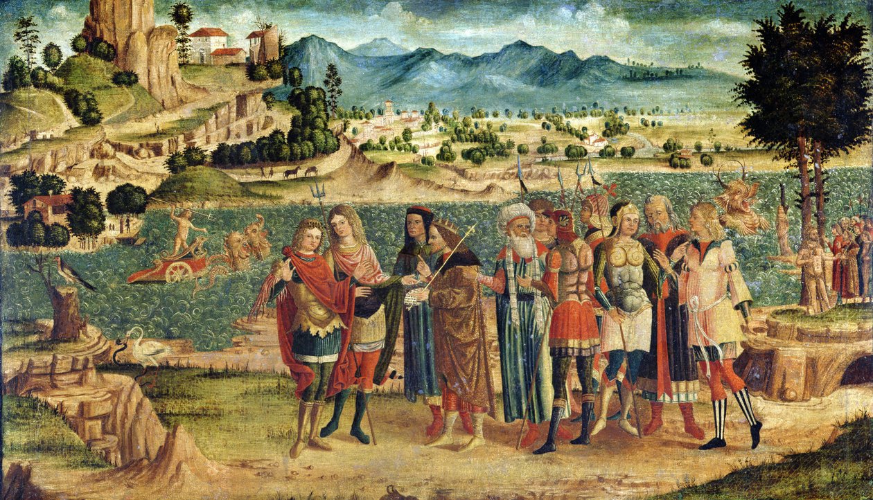 Laomedon odmawia Apollo i Posejdonowi ich nagrody, ok. 1500 (patrz też 111439) autorstwa Italian School