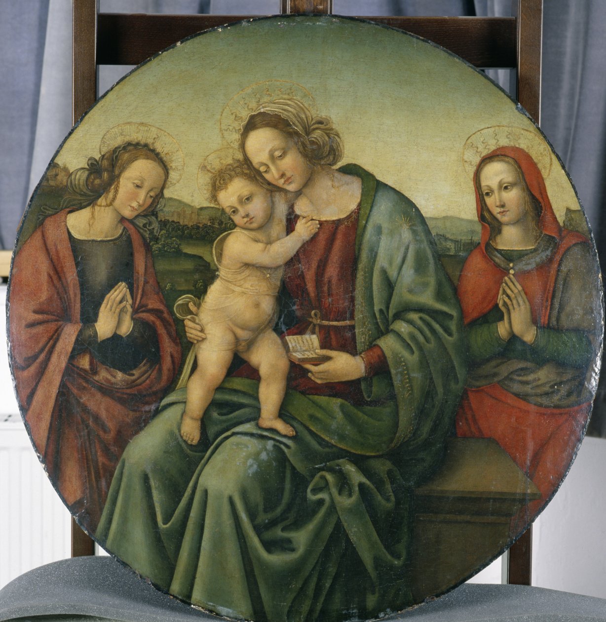 Madonna z Dzieciątkiem i dwiema świętymi, ok. 1500-15 (tempera na drewnie topoli) autorstwa Italian School