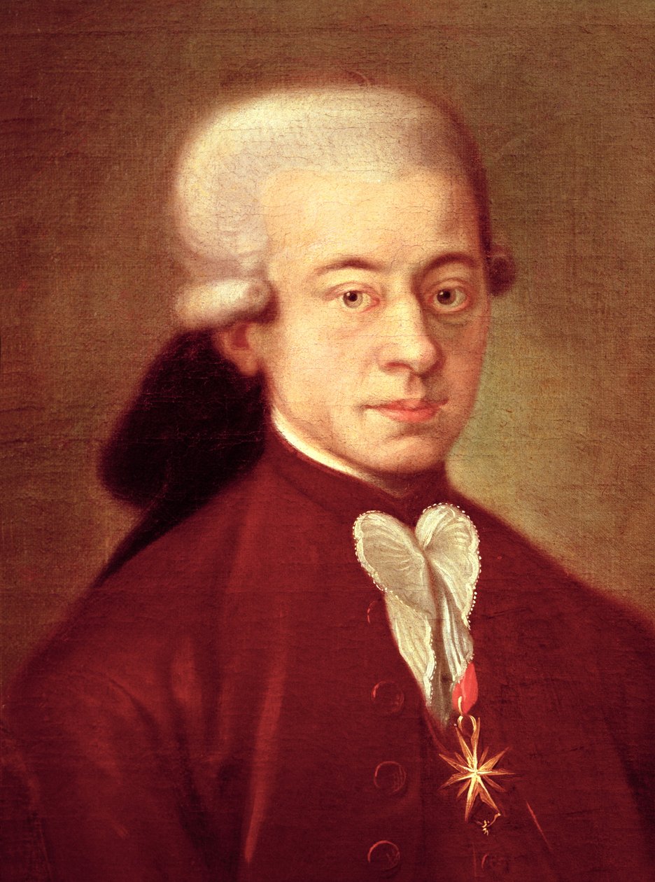 Portret Wolfganga Amadeusza Mozarta (1756-1791) po 1770 (szczegół) autorstwa Italian School