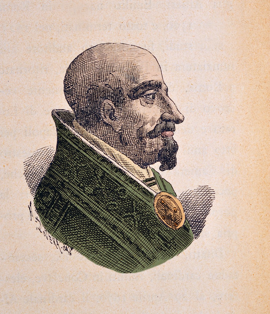 Portret papieża Klemensa IX (Klementa lub Klemensa) (1667-1669), 1898 (rycina z późniejszym zabarwieniem) autorstwa Italian School