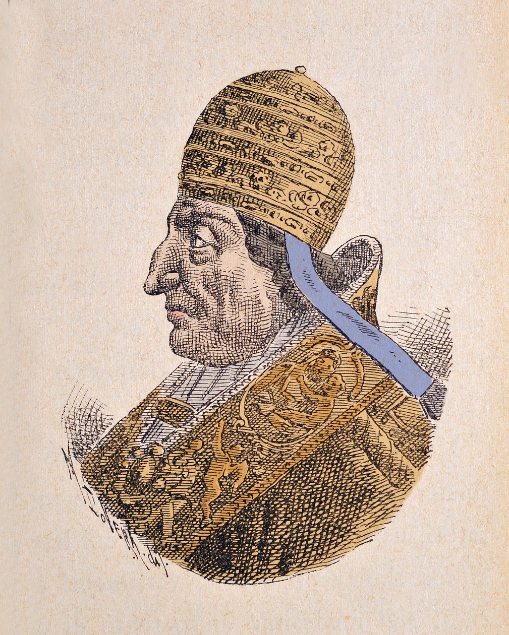 Portret papieża Klemensa XII (Klementa lub Klemensa) (1730-1740), 1898 (rycina z późniejszym zabarwieniem) autorstwa Italian School