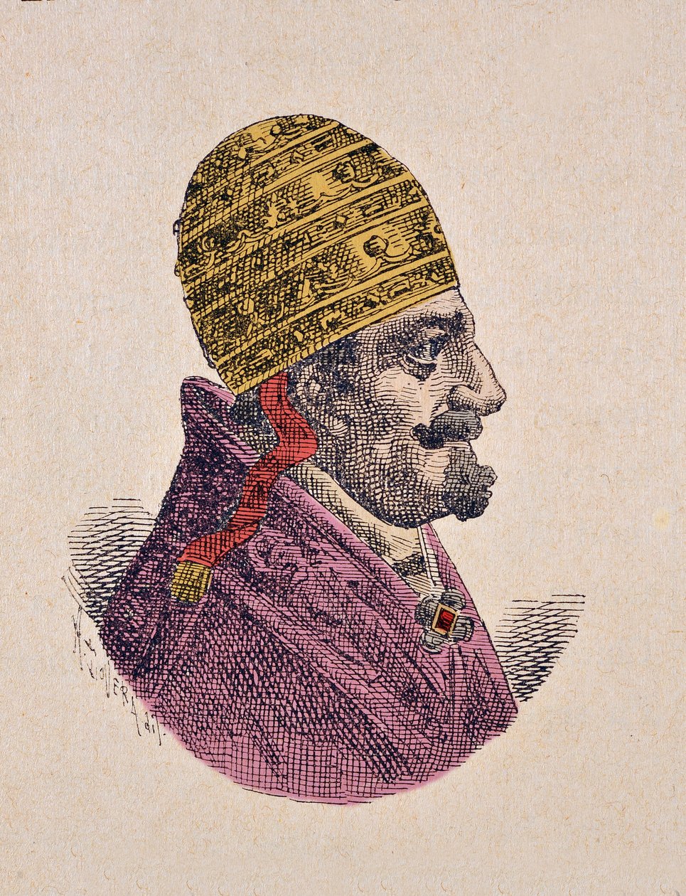 Portret papieża Innocentego XII (Innocenzo, Innocentius) (1691-1700), 1898 (rycina z późniejszym zabarwieniem) autorstwa Italian School