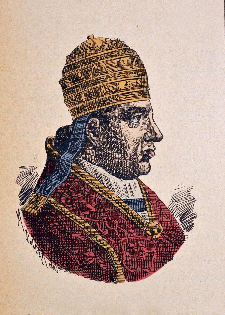 Portret papieża Innocentego XIII (Innocenzo, Innocentius) (1721-1724), 1898 (rycina z późniejszym zabarwieniem) autorstwa Italian School