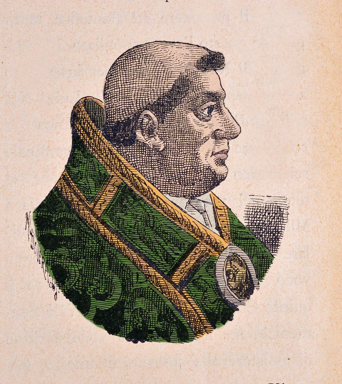 Portret papieża Juliusza II (Giulio II Julius , 1503-1513), 1898 (rycina z późniejszym zabarwieniem) autorstwa Italian School