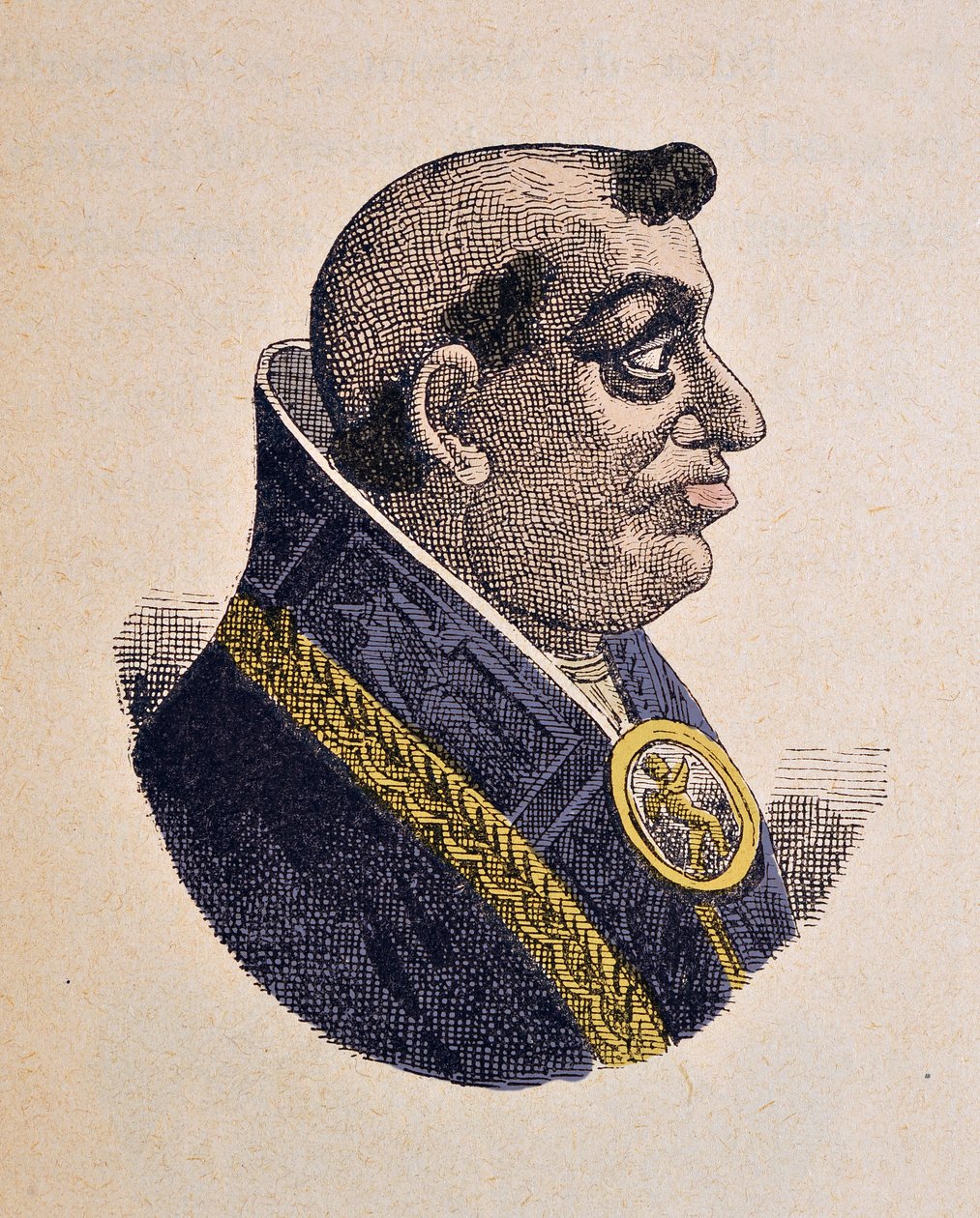 Portret papieża Leona X (Leo, Leone lub Giovanni de Leorenzo de Medicis) (1513-1521), 1898 (rycina z późniejszym zabarwieniem) autorstwa Italian School