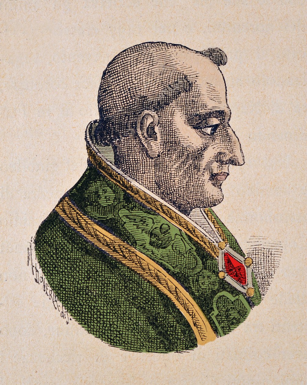 Portret papieża Pie III (Pius lub Pio) (1503), 1898 (rycina z późniejszym zabarwieniem) autorstwa Italian School