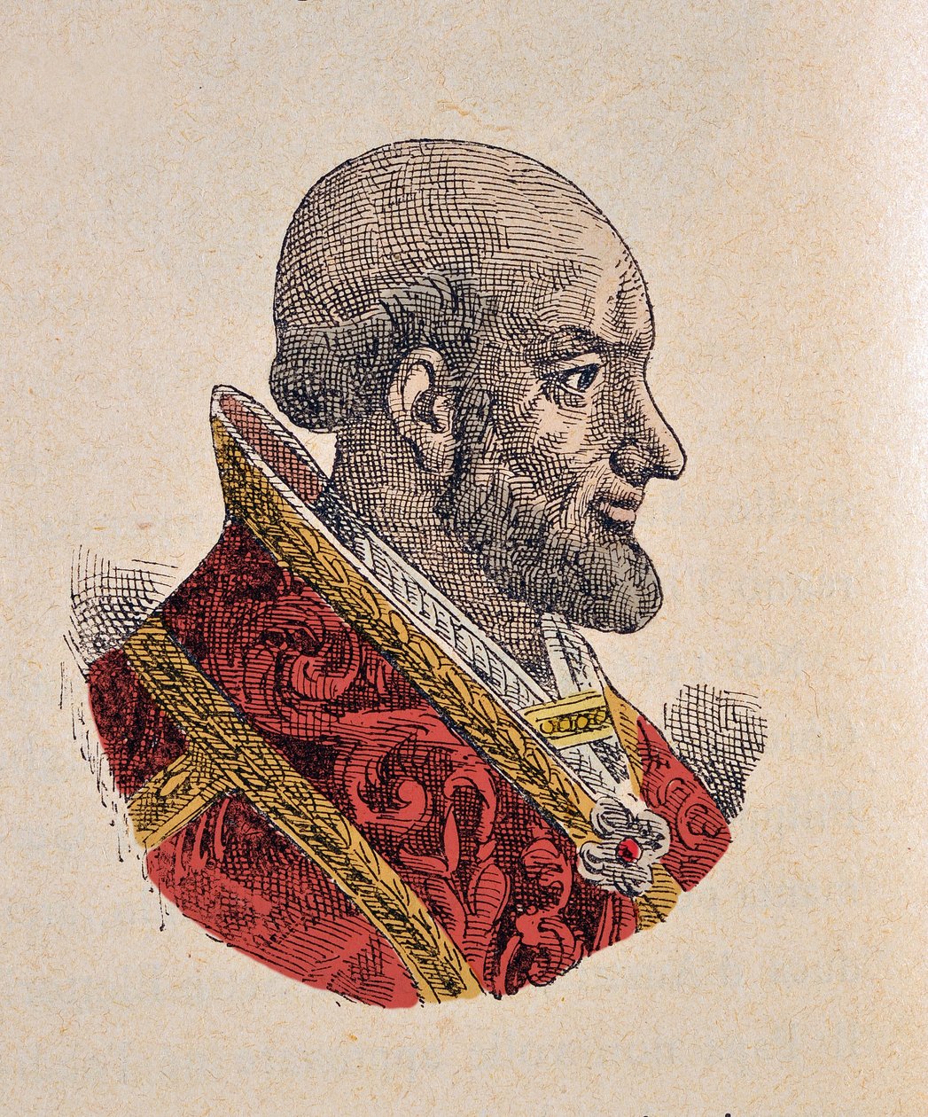 Portret Papieża Pie IV (Pius lub Pio) (1559-1565), 1898 (rycina z późniejszym zabarwieniem) autorstwa Italian School