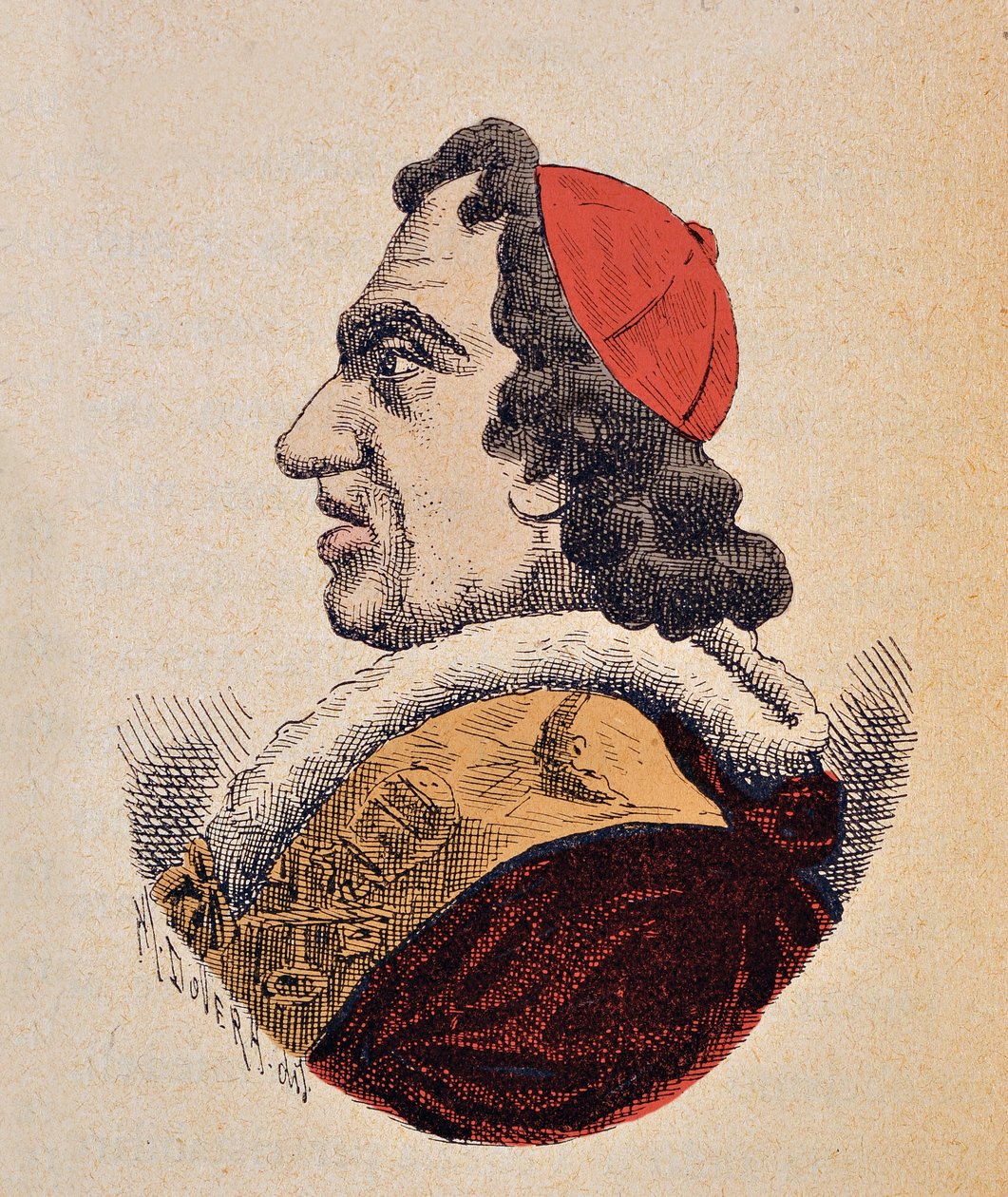 Portret papieża Pie VII (Pius lub Pio) (1800-1823), 1898 (rycina z późniejszym zabarwieniem) autorstwa Italian School