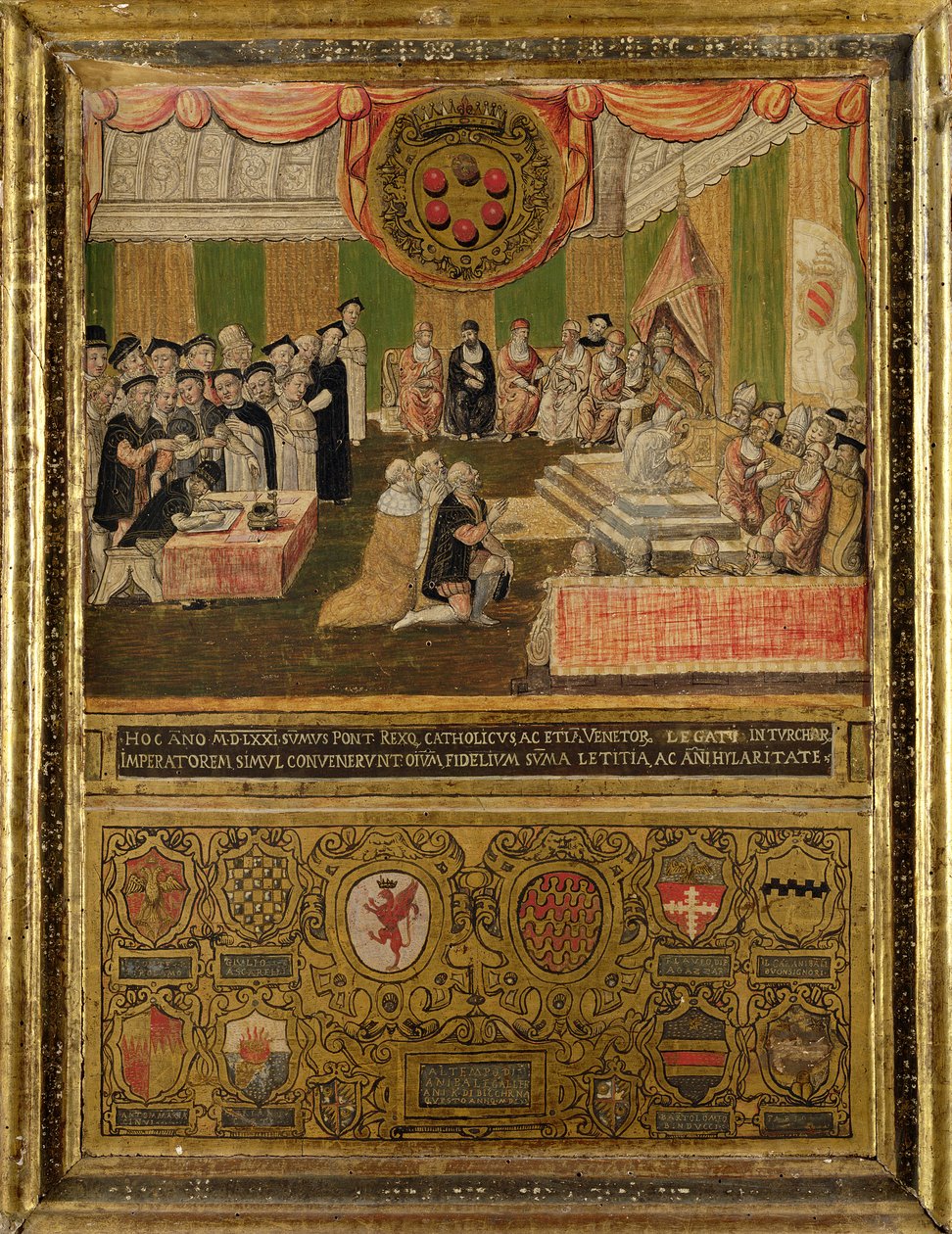 Ratyfikacja Ligi przeciwko Turkom, 1570-71 autorstwa Italian School