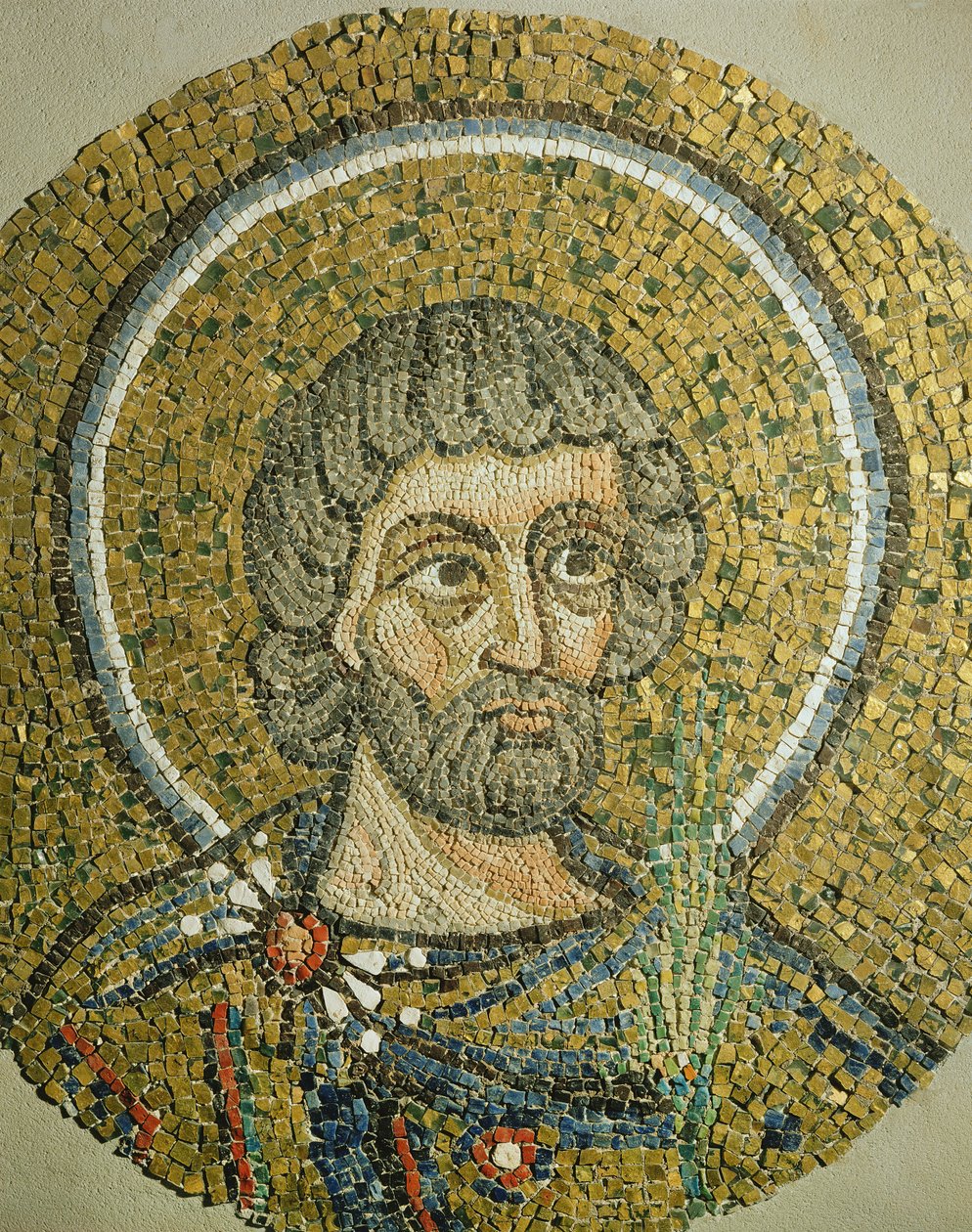 Święty Barbaziano: Fragment mozaiki z Basilica Ursiana, dawnej katedry w Rawennie (mozaika) autorstwa Italian School