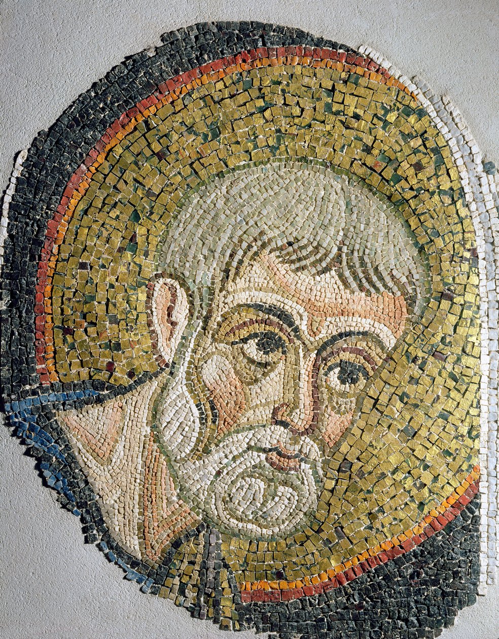 Św. Jan Chrzciciel: Fragment mozaiki z bazyliki Ursiana, dawnej katedry w Rawennie (mozaika) autorstwa Italian School
