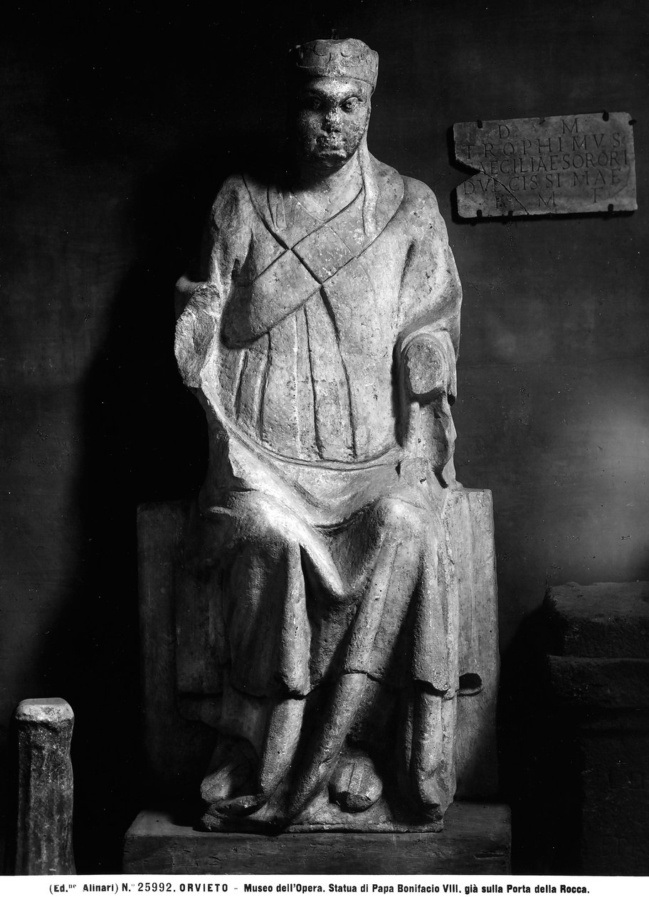Posąg papieża Bonifacego VIII (ok. 1235-1303) autorstwa Italian School