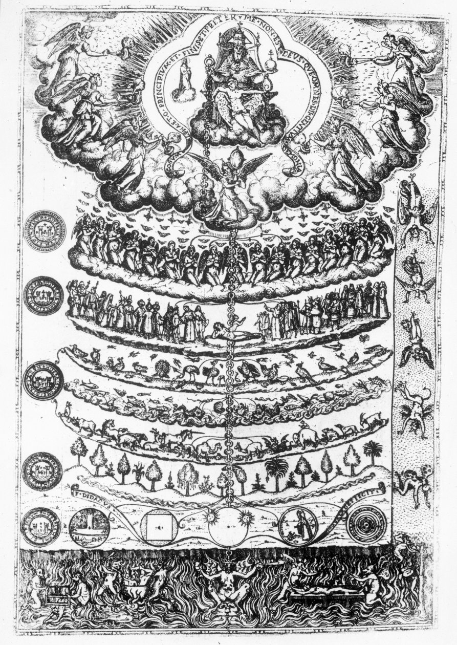 Wielki łańcuch bytu z „Retorica Christiana” Didacusa Valadesa, wydrukowany w 1579 r. autorstwa Italian School