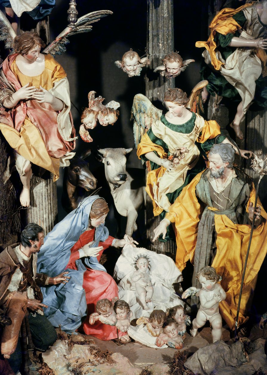 Szopka wykonana w Neapolu, fragment części środkowej (ceramiczny) (patrz także 169014) autorstwa Italian School