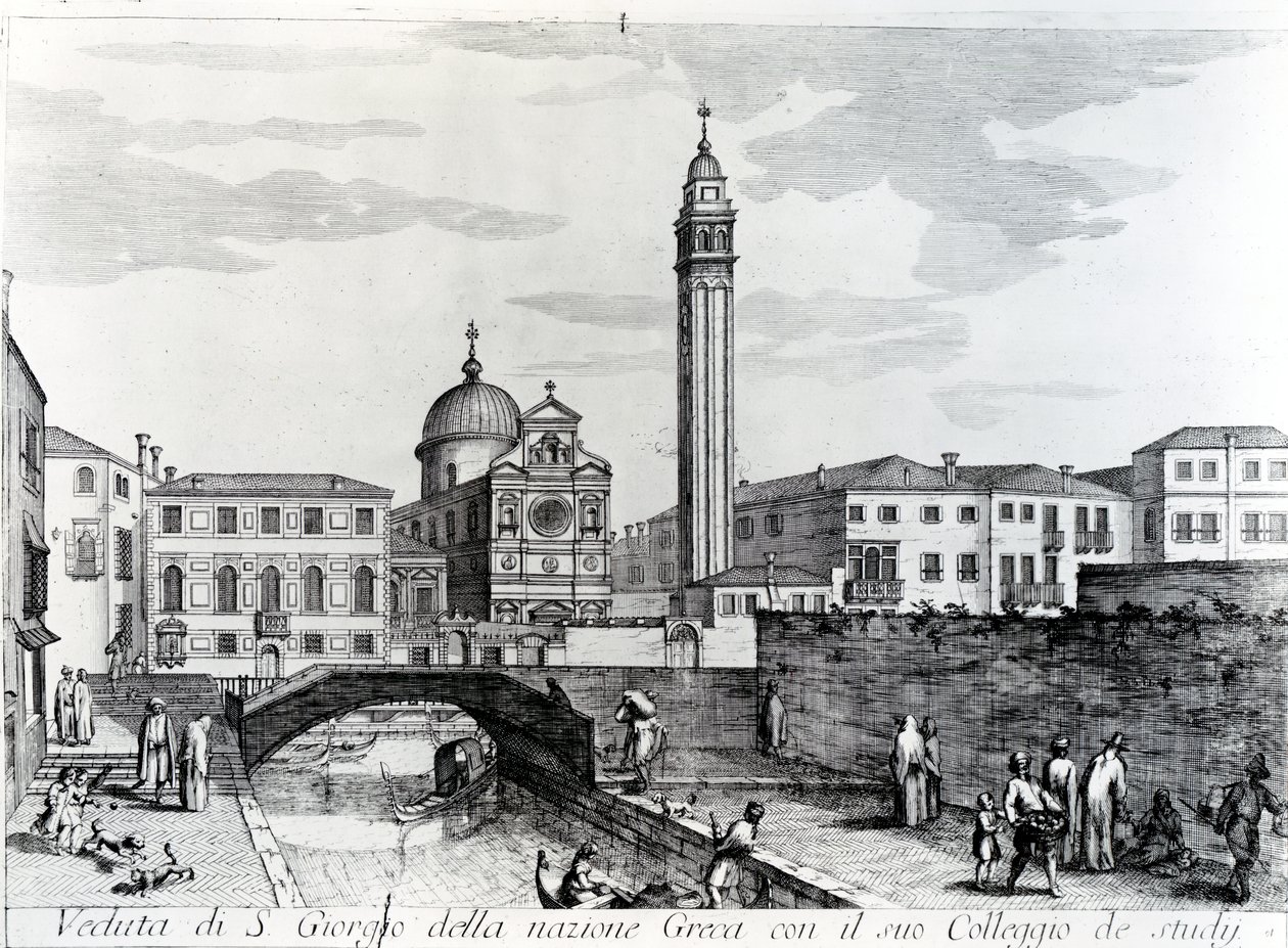 Widok na San Giorgio dei Greci i Szkołę Flangianów, Wenecja autorstwa Italian School