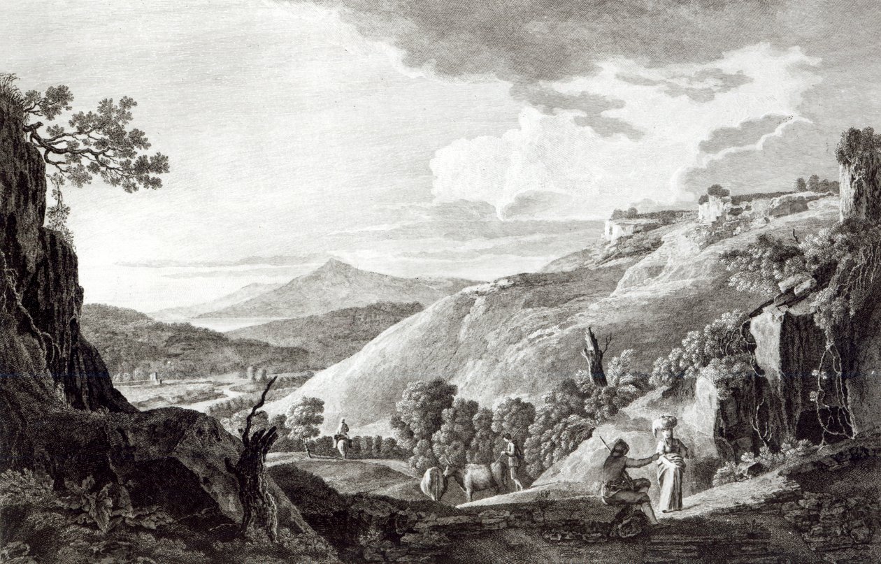 Widok na Tarquinię i Corneto autorstwa Italian School