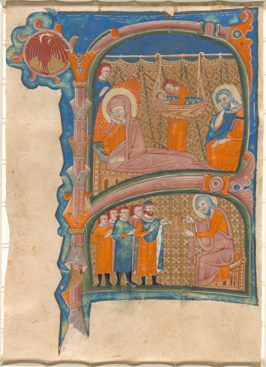 Narodziny i Imię Jana Chrzciciela autorstwa Italian 13th Century