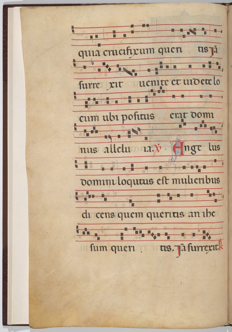 Karta 1 z fragmentu antyfonalnego (verso) autorstwa Italian 13th Century