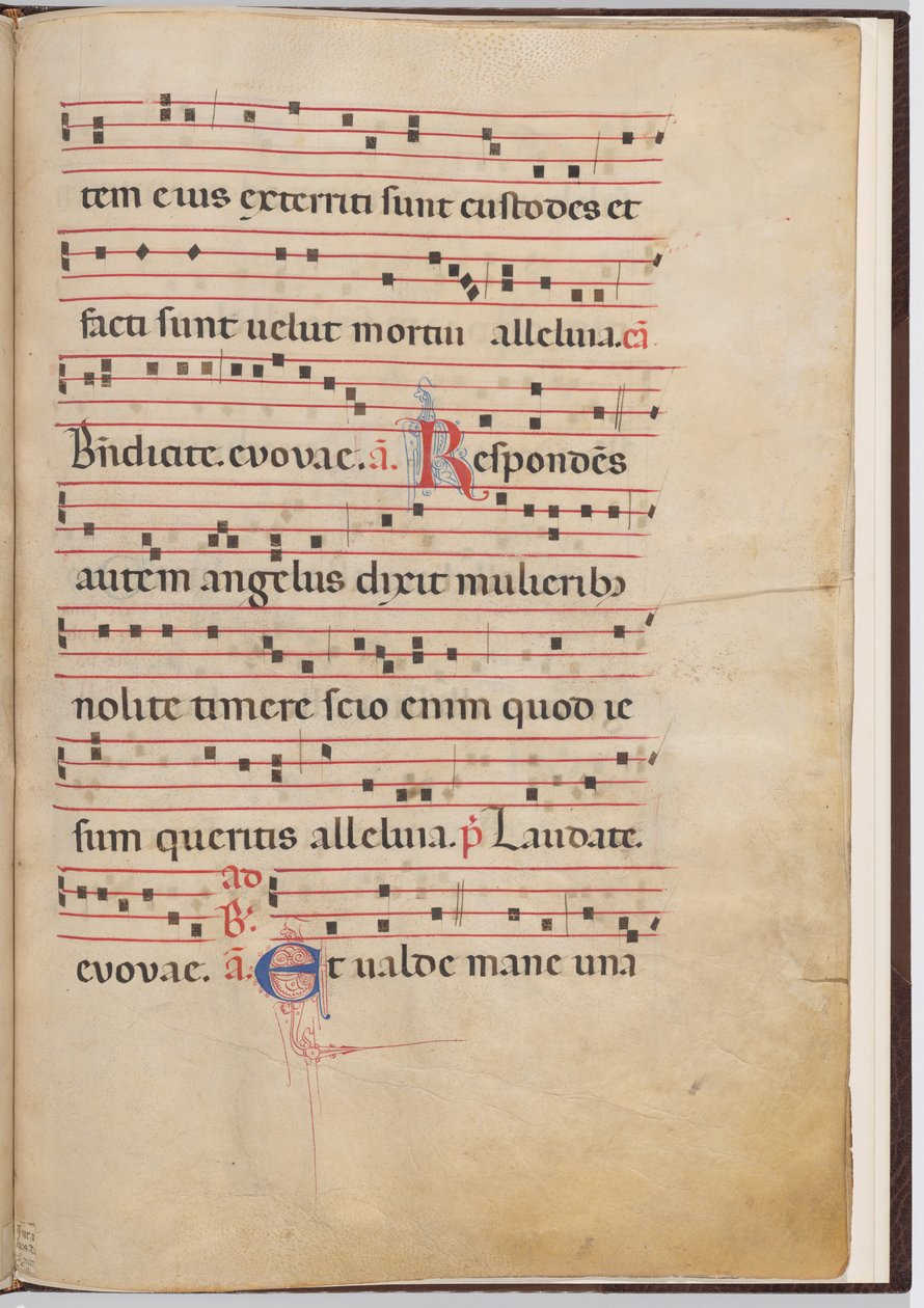 Karta 4 z fragmentu antyfonalnego autorstwa Italian 13th Century