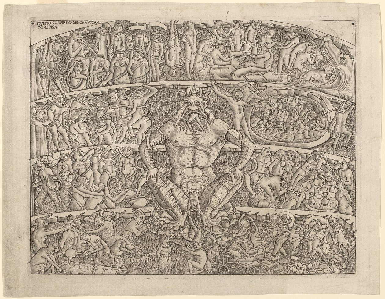 Inferno, po Fresku w Camposanto w Pizie autorstwa Italian 15th Century