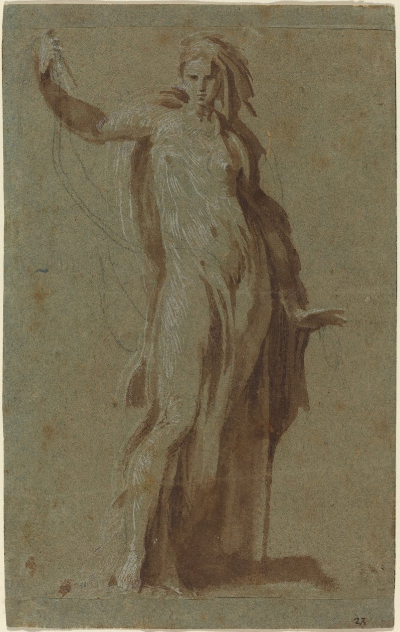 Stojąca kobieta trzymająca zwój autorstwa Italian 16th Century