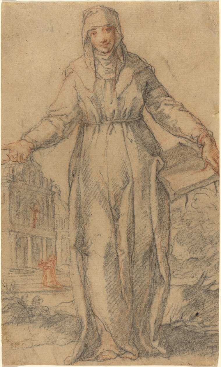 Święta kobieta (św. Klara z Asyżu czy św. Katarzyna ze Sieny?) autorstwa Italian 17th Century