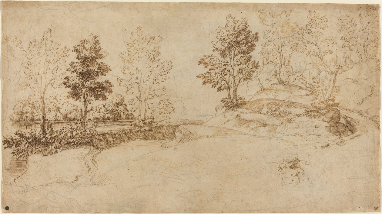 Krajobraz rzeki autorstwa Italian 17th Century