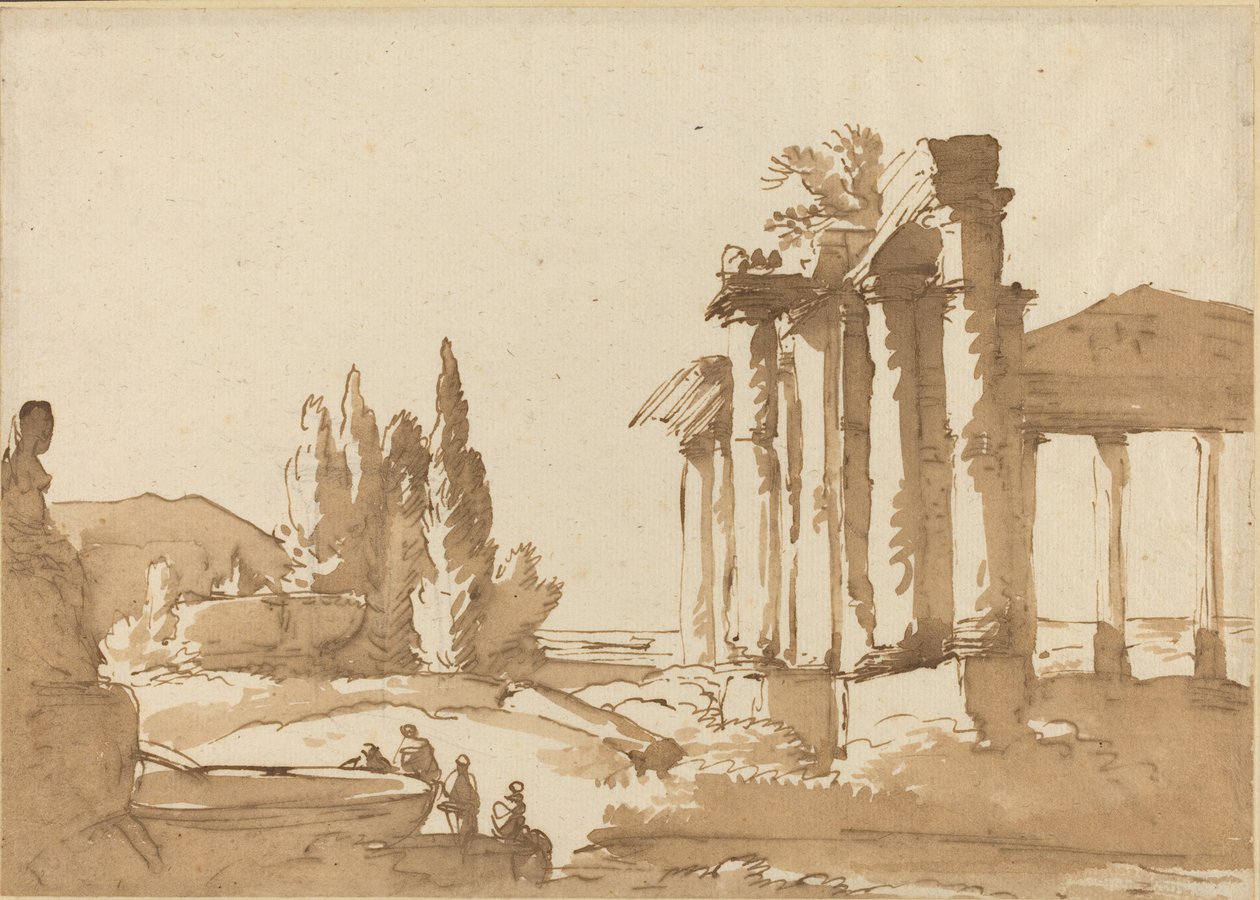 Krajobraz z ruinami autorstwa Italian 18th Century
