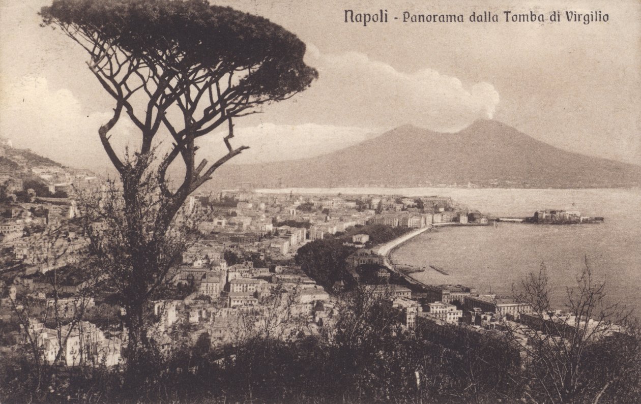 Neapol - Neapol, panorama z grobowca Wergiliusza (zdjęcie czarno-białe) autorstwa Italian Photographer