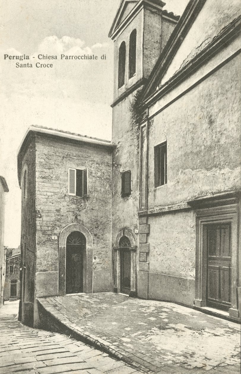 Perugia: Kościół parafialny Santa Croce (zdjęcie czarno-białe) autorstwa Italian Photographer