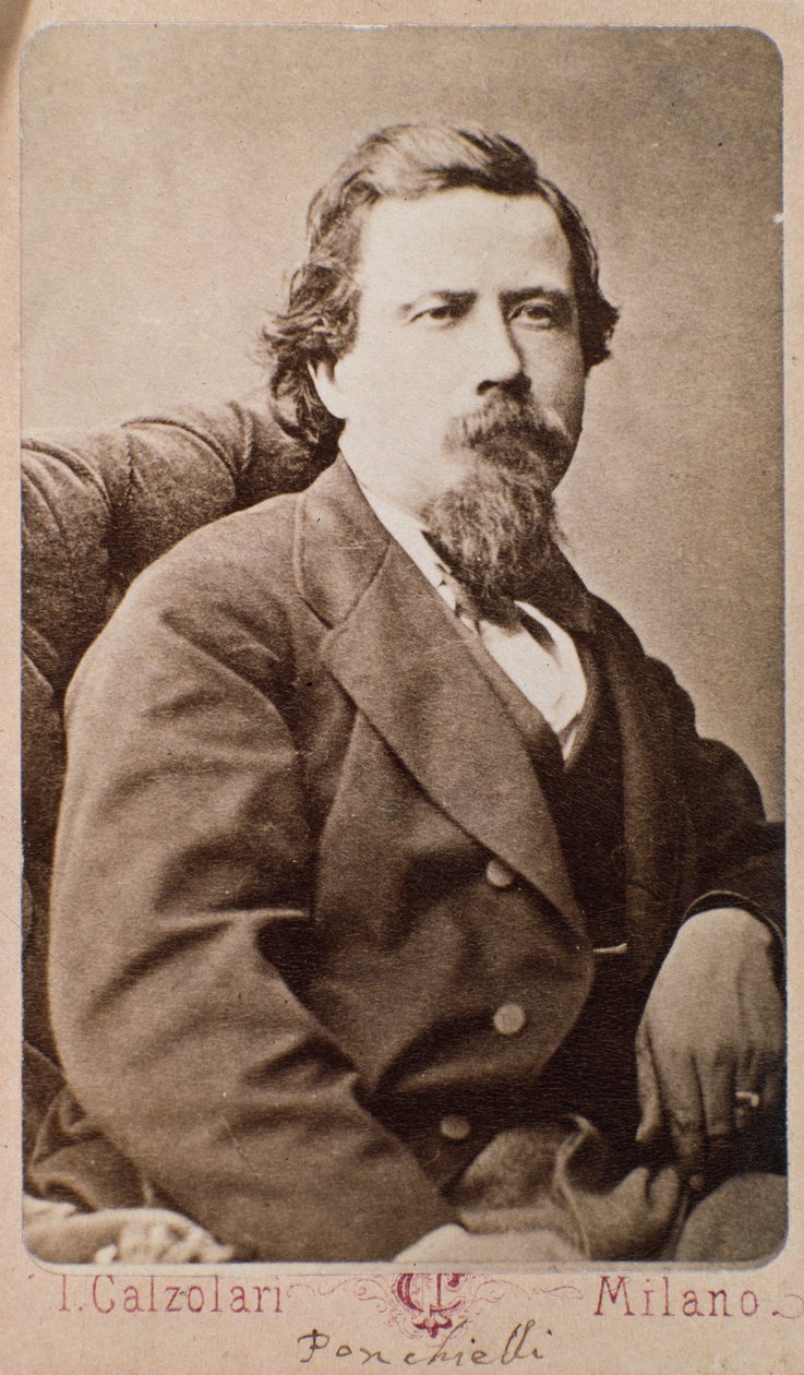 Portret Amilcare Ponchielli (1834-1885) włoskiego kompozytora autorstwa Italian Photographer