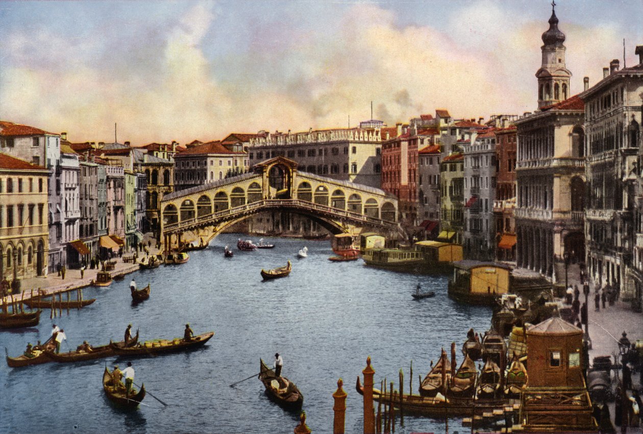 Venezia / Wenecja: Most Rialto (kolorowe zdjęcie) autorstwa Italian Photographer