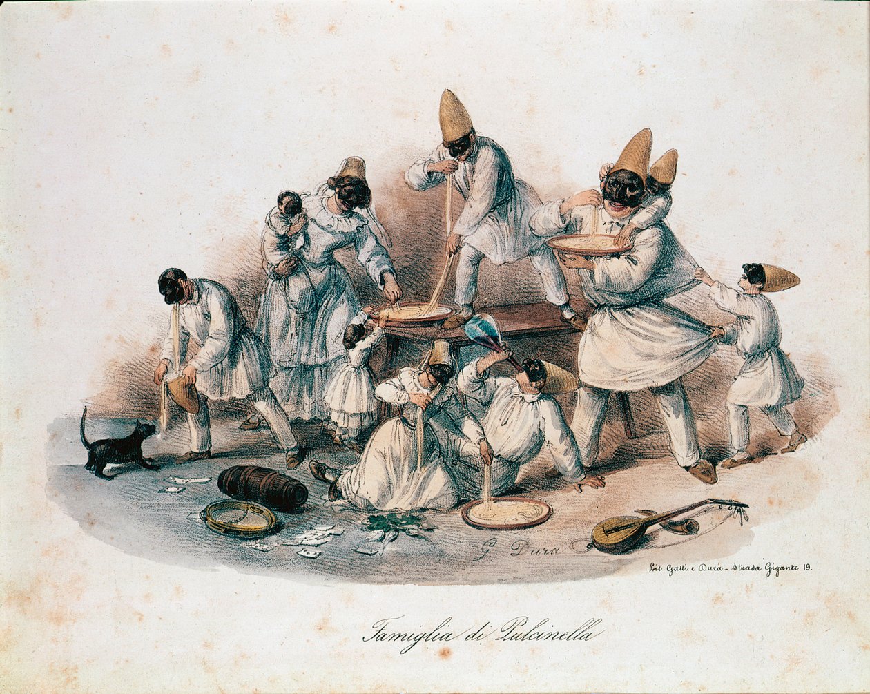 Rodzina pulcinella (polichinelle) o charakterze komedii dell