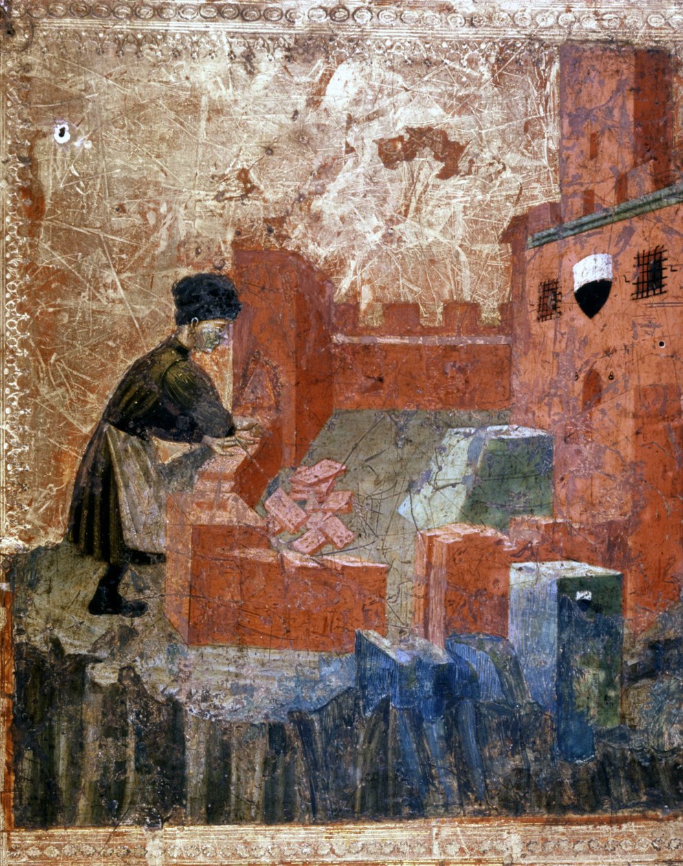 Murarz w XIV wieku. autorstwa Italian School