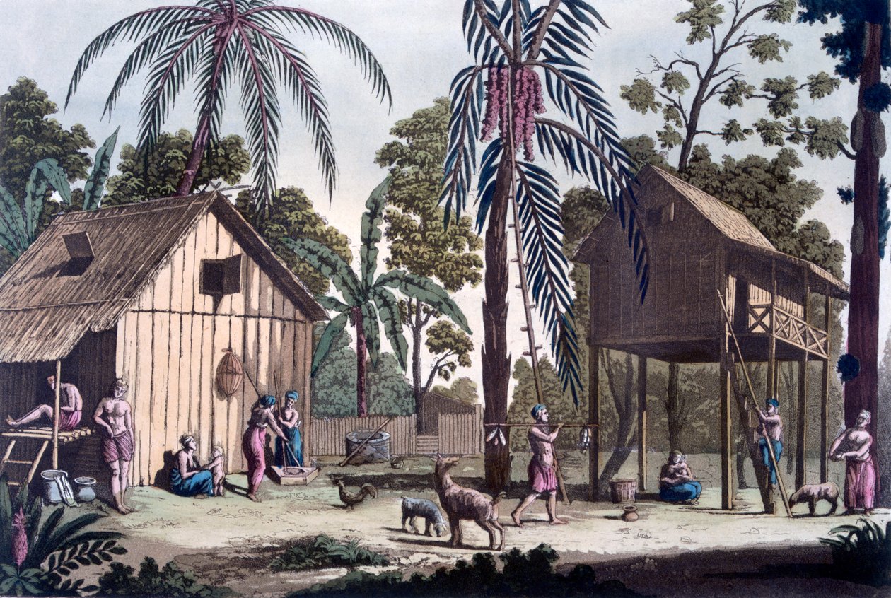 Rodzima osada na Sumatrze, ok. 1820-30s autorstwa Italian School