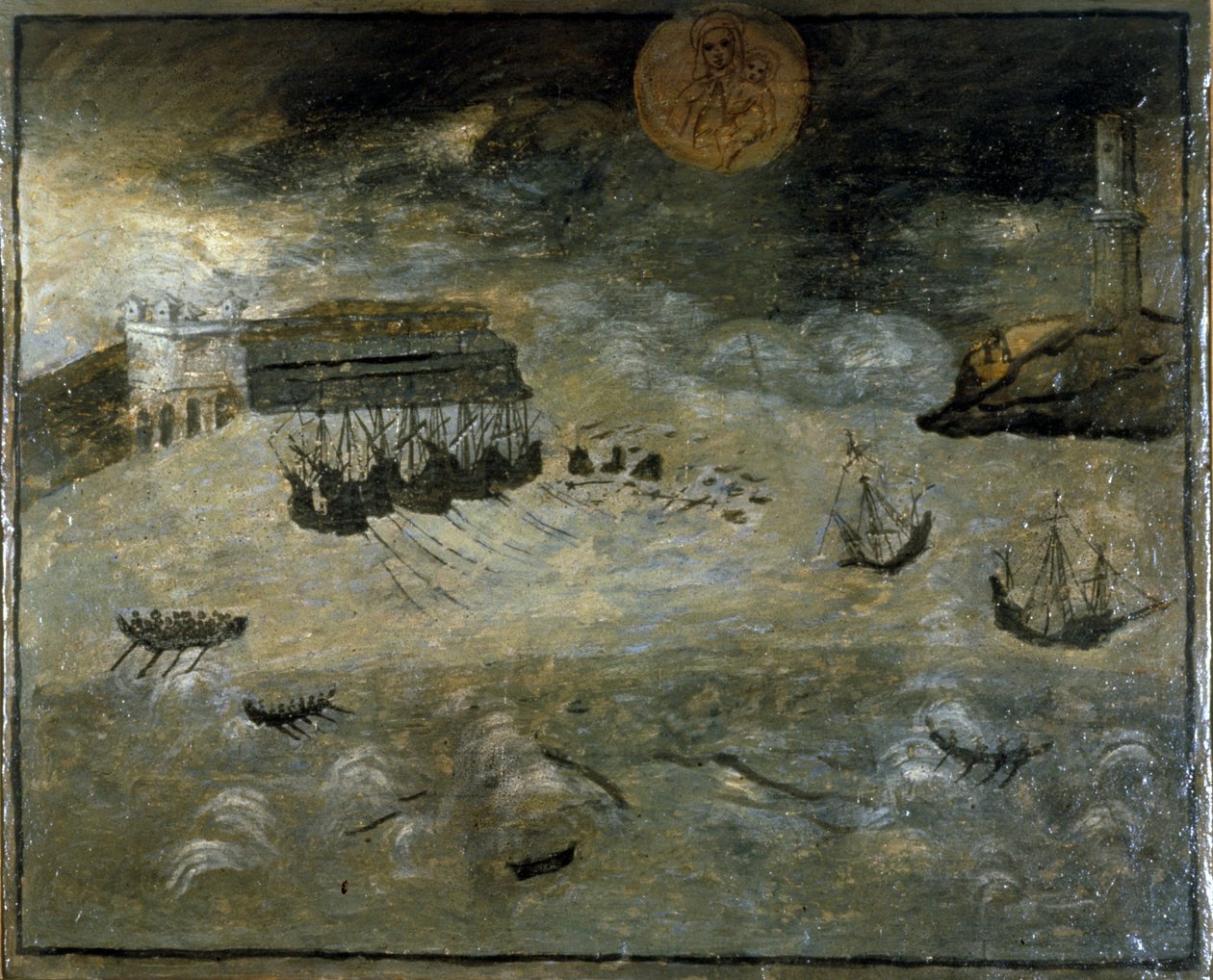 Burza w porcie. Ex voto z XVII wieku pochodzące z kościoła Madonna dell