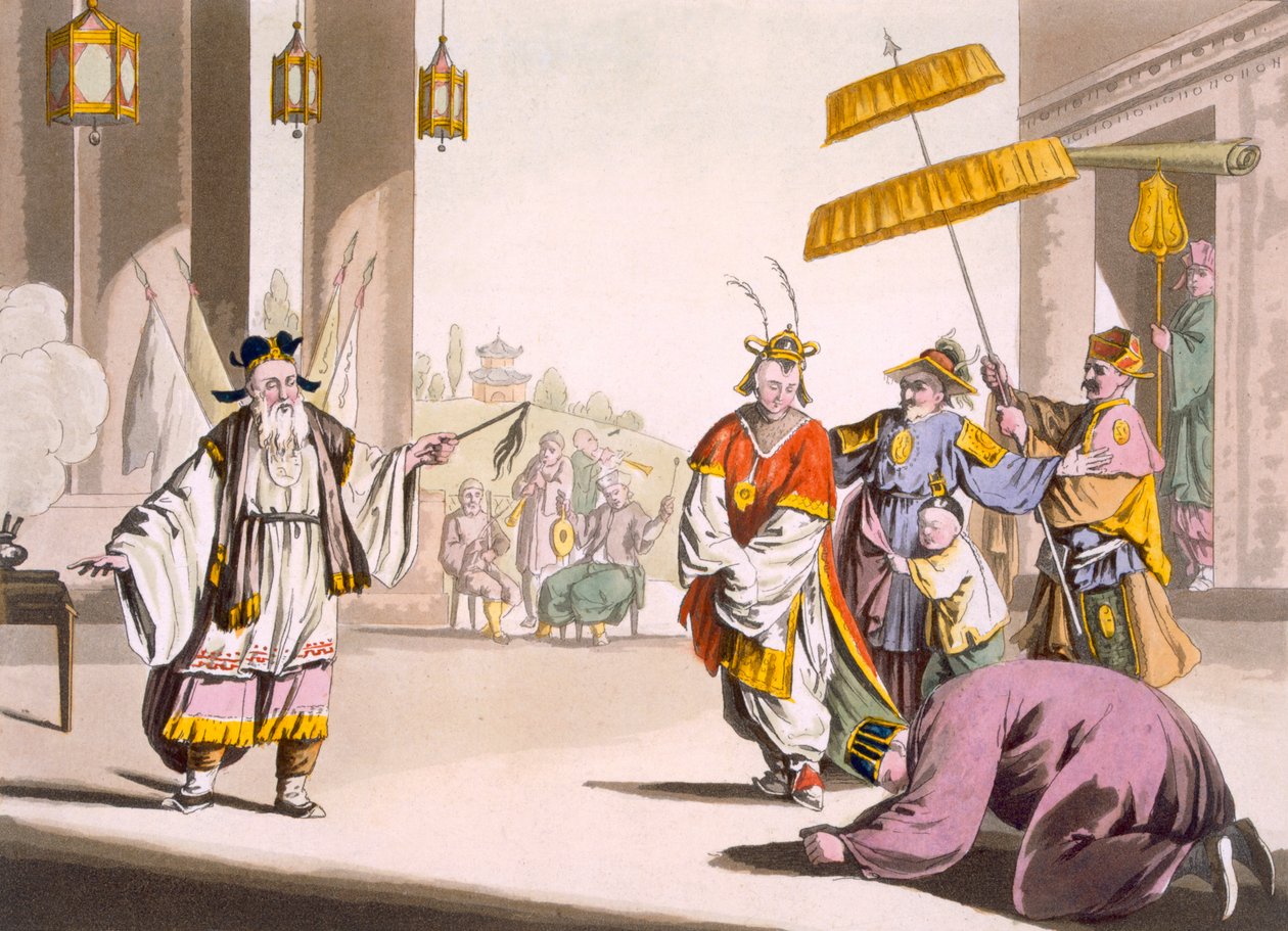 Przedstawienie teatralne na świeżym powietrzu, ok. 1820-30 lat autorstwa Italian School