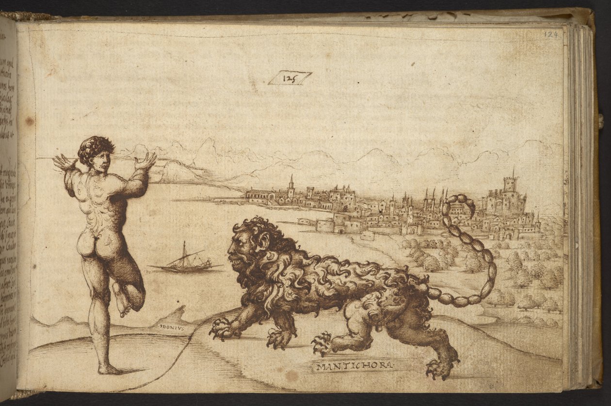 Dodać. 82955, f.124 Postać ludzka i stworzenie (