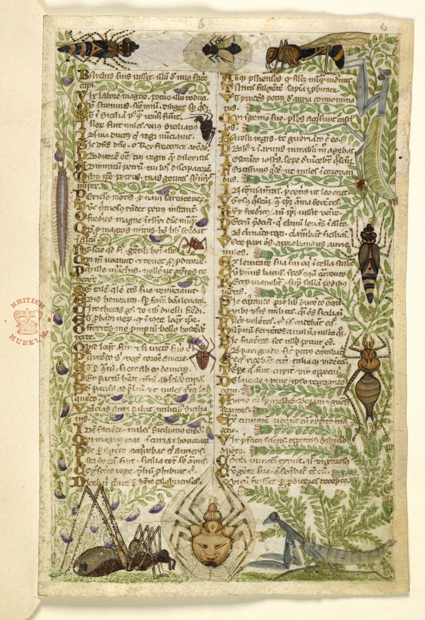 Dodaj MS 28841 f.006r Kartki z traktatu prozą o Siedmiu Wadach i werset o wydarzeniach z historii Sycylii w czasach Fryderyka II, autorstwa Cocharelli, c.1330-40 autorstwa Italian School