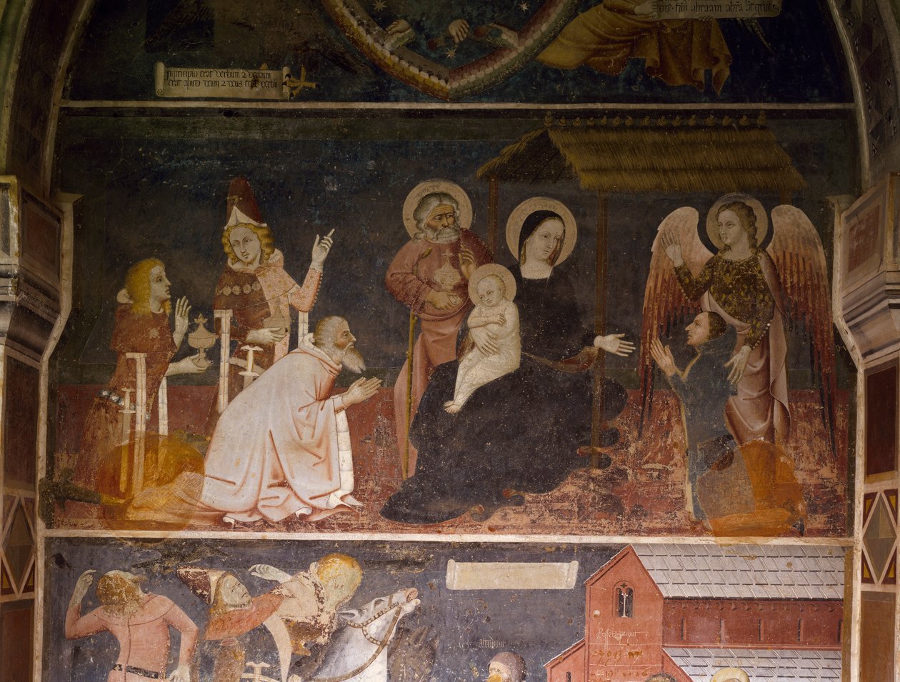 Adoracja Trzech Króli (fresk) autorstwa Italian School