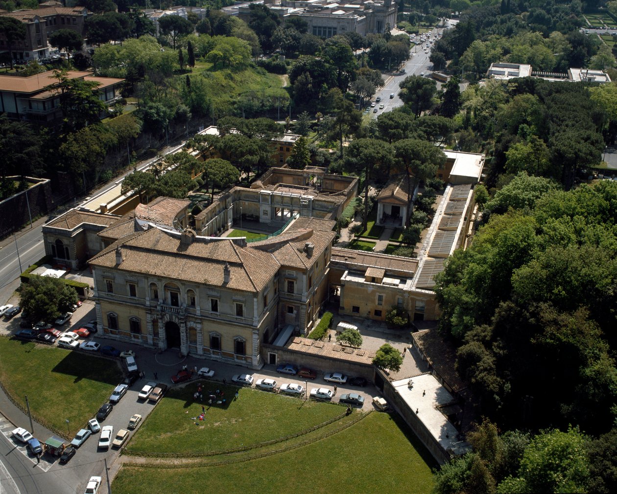 Widok z lotu ptaka Villa Giulia w Rzymie, Włochy autorstwa Italian School
